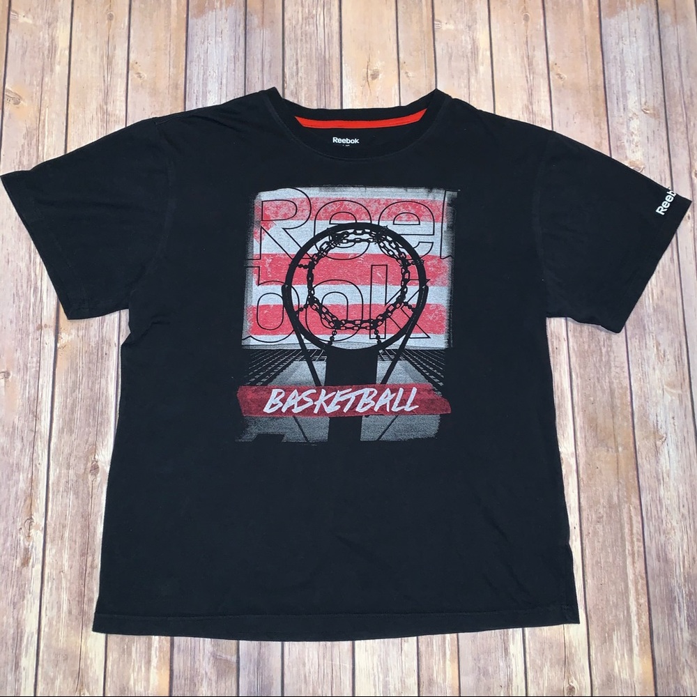 Reebok men’s basketball black tee shirt SZ L